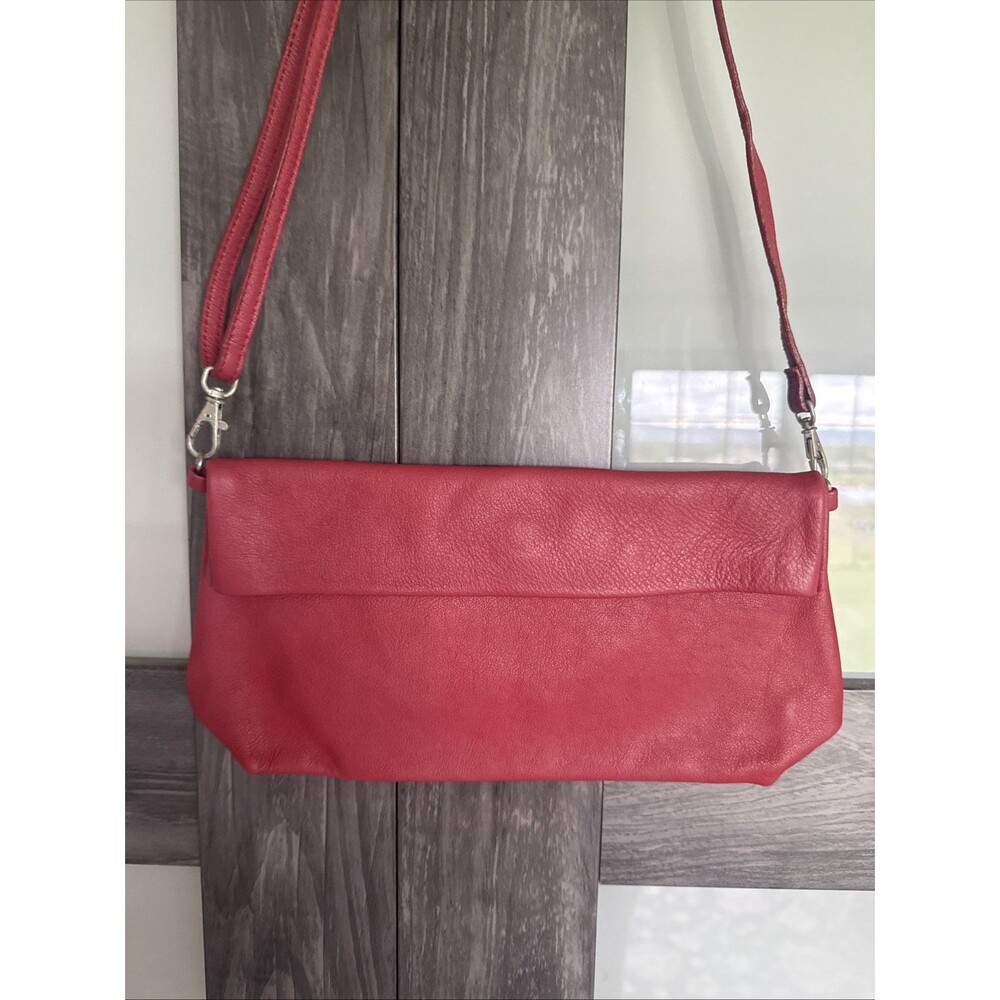 Ripauste by Paul Stephen Red Leather Crossbody Purse with Adjustable Strap